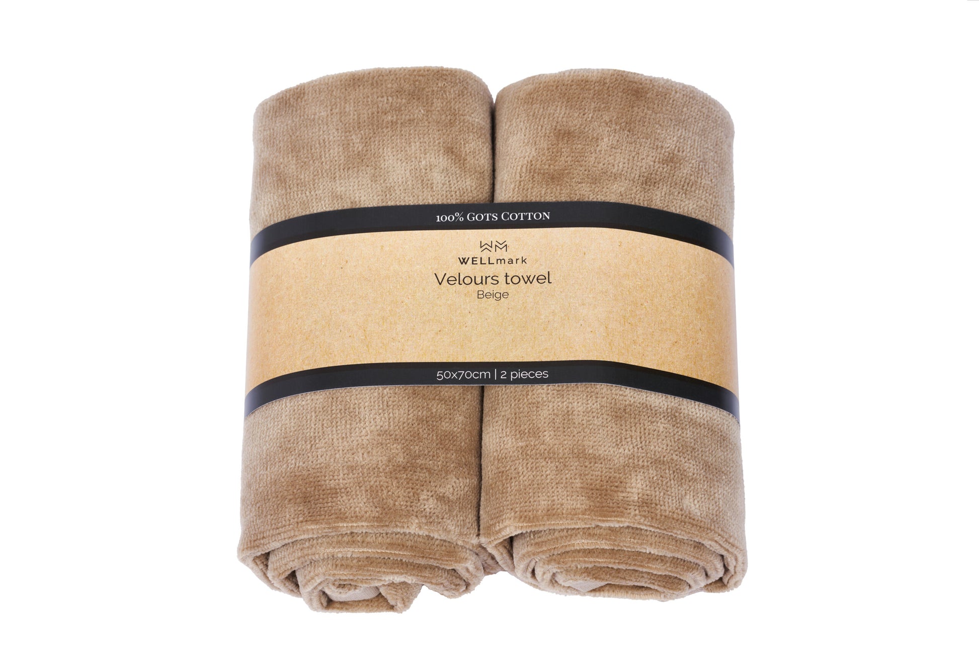 8720938454158-Wellmark-Velours-handdoek-beige-2-scaled